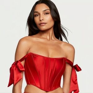 VICTORIAS SECRET DREAM ANGELS SATIN BOW TIED CORSET TOP